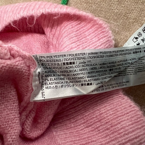 MNG Mango Pink Turtleneck Sweater Womens Size 2XS Crop Long Sleeves XXS - Picture 5 of 6